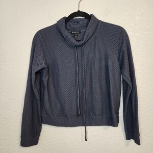 Koral Mesh hoodie Textured Drawstring Pullover - Slate Bluesize S